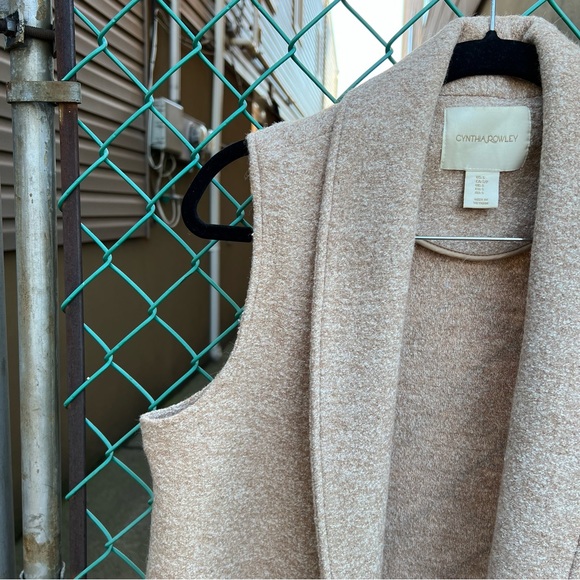 Cynthia Rowley Longline Open Front Wool Vest S - Picture 13 of 13